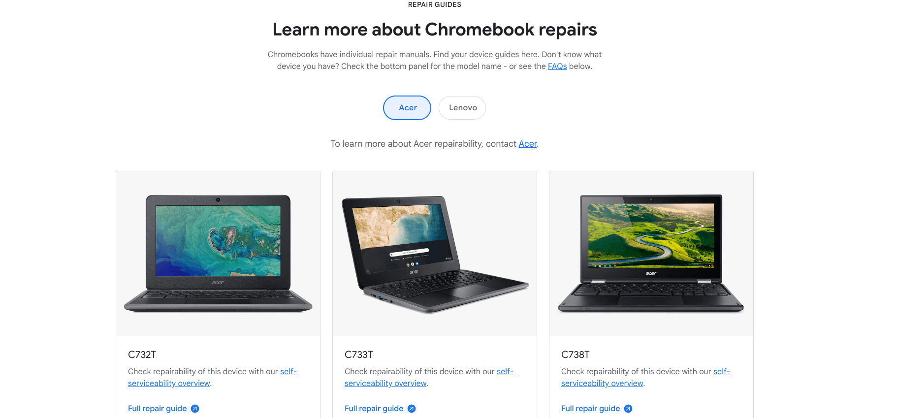 Repairable Lenovo Chromebooks