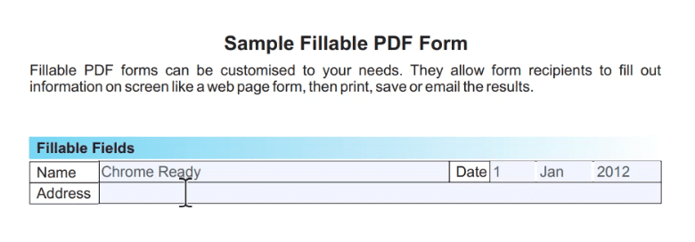 Sample fillable form