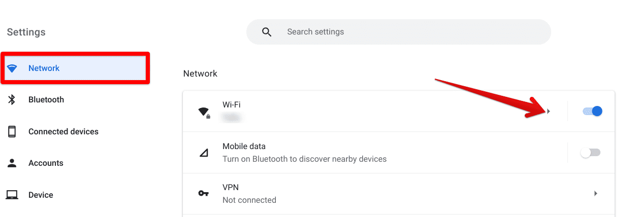 Selecting the connected network