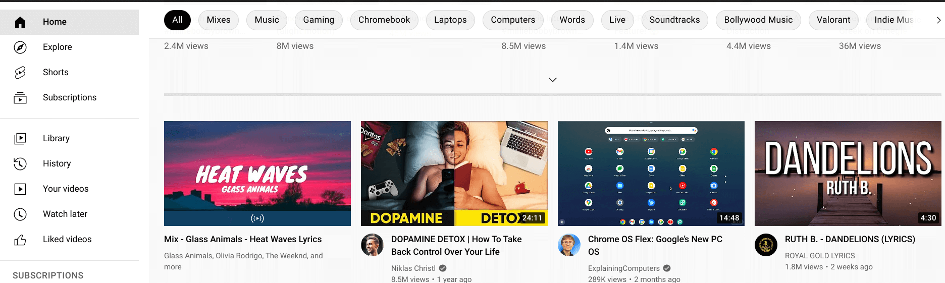 YouTube on ChromeOS