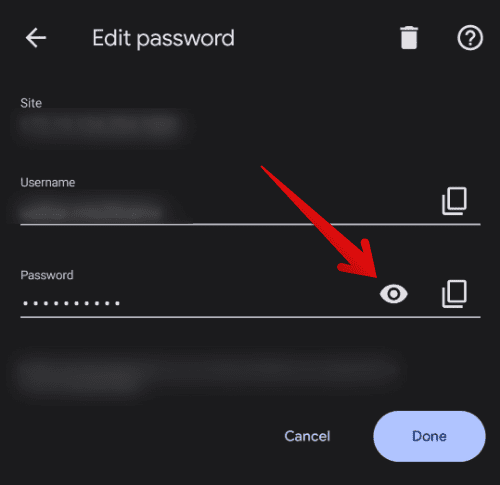 Viewing the password