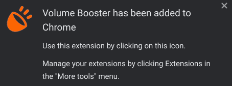 Volume Booster added to Chrome