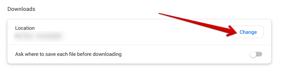 Changing the download location in Google Chrome