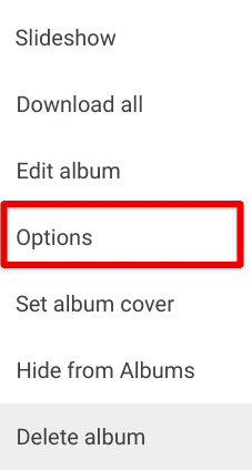 Clicking on "Options"