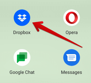 Dropbox app installed