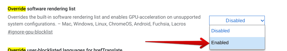 Enabling GPU acceleration in Chrome