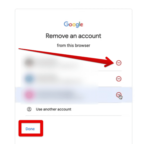 Removing accounts from Google Chrome