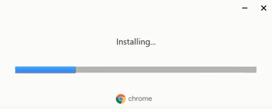 Chrome's installation begins
