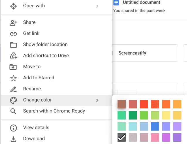 Color coding in Google Drive