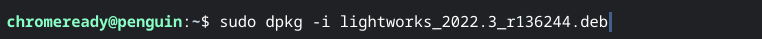 Installing the relevant packages for Lightworks