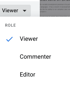 Setting the access to "Viewer"