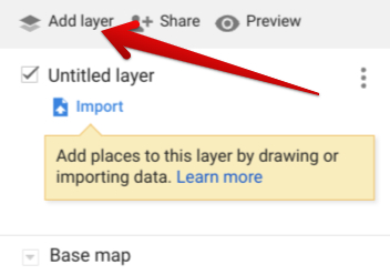 Adding a new layer in the Google Maps custom map