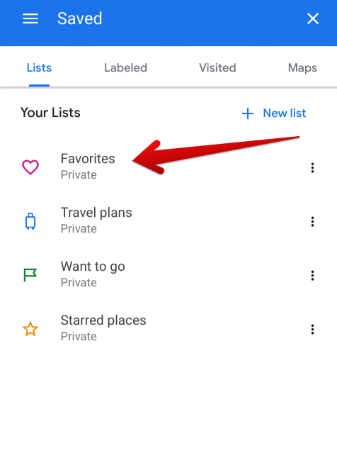 "Favorites" feature in Maps