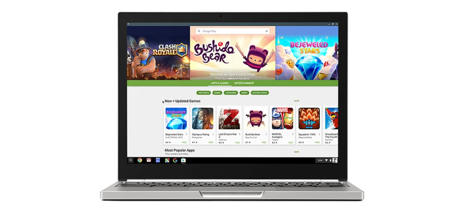 Google Play Store and ChromeOS in its initial stage