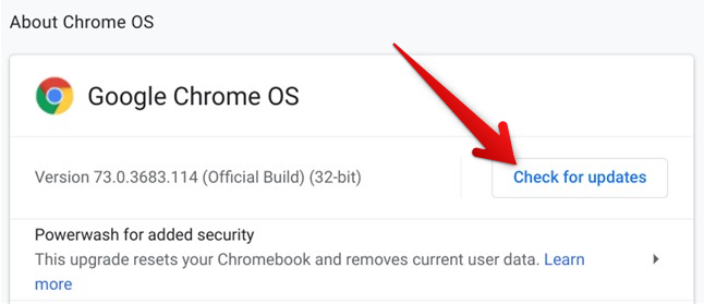 Keeping the Chromebook updated
