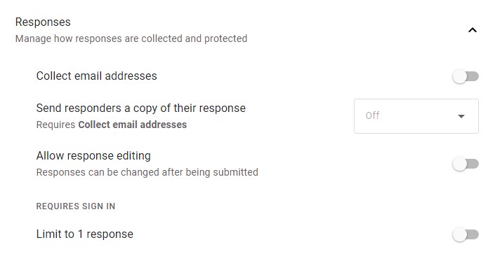 Other response settings