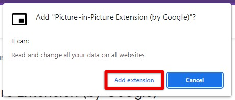 Add extension button