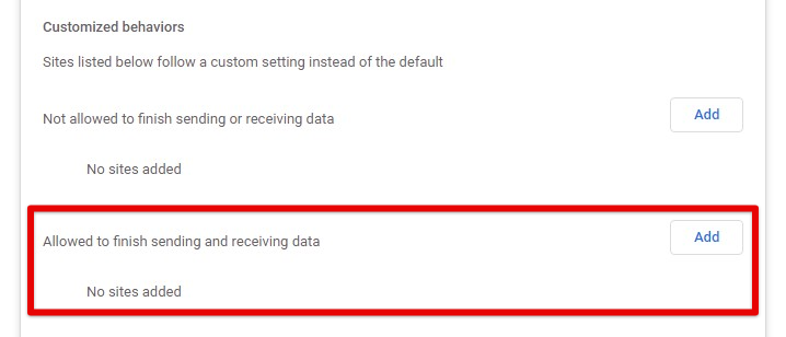 Allowing certain websites to bypass
