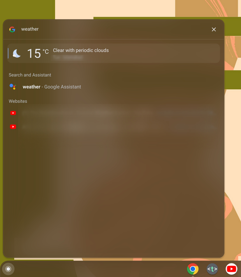 Asking the weather from the launcher tool