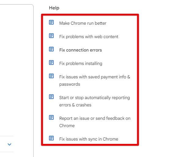 Browsing help articles