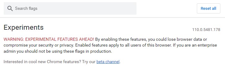 Chrome experiments page