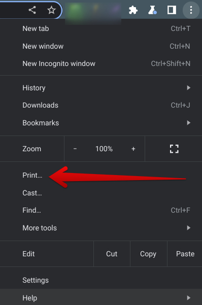 Clicking on the "Print" button