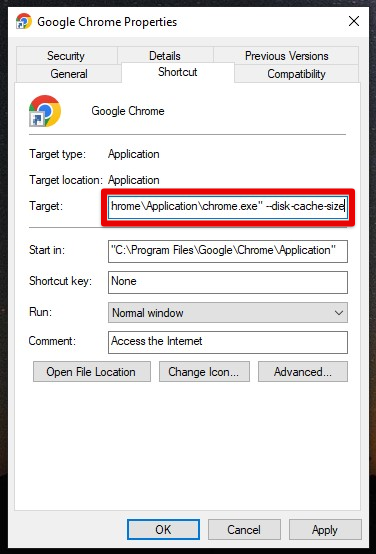 Disk cache size flag