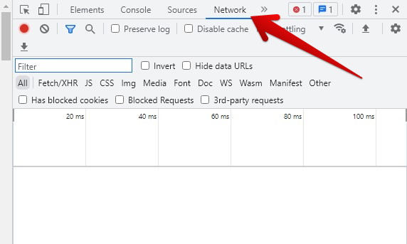 Network tab in Chrome DevTools