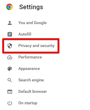 Privacy and security section