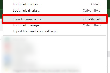 Showing bookmarks bar