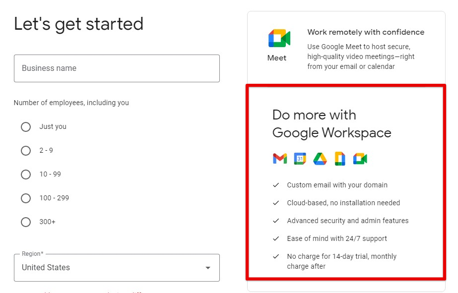 Creating the Google Workspace account