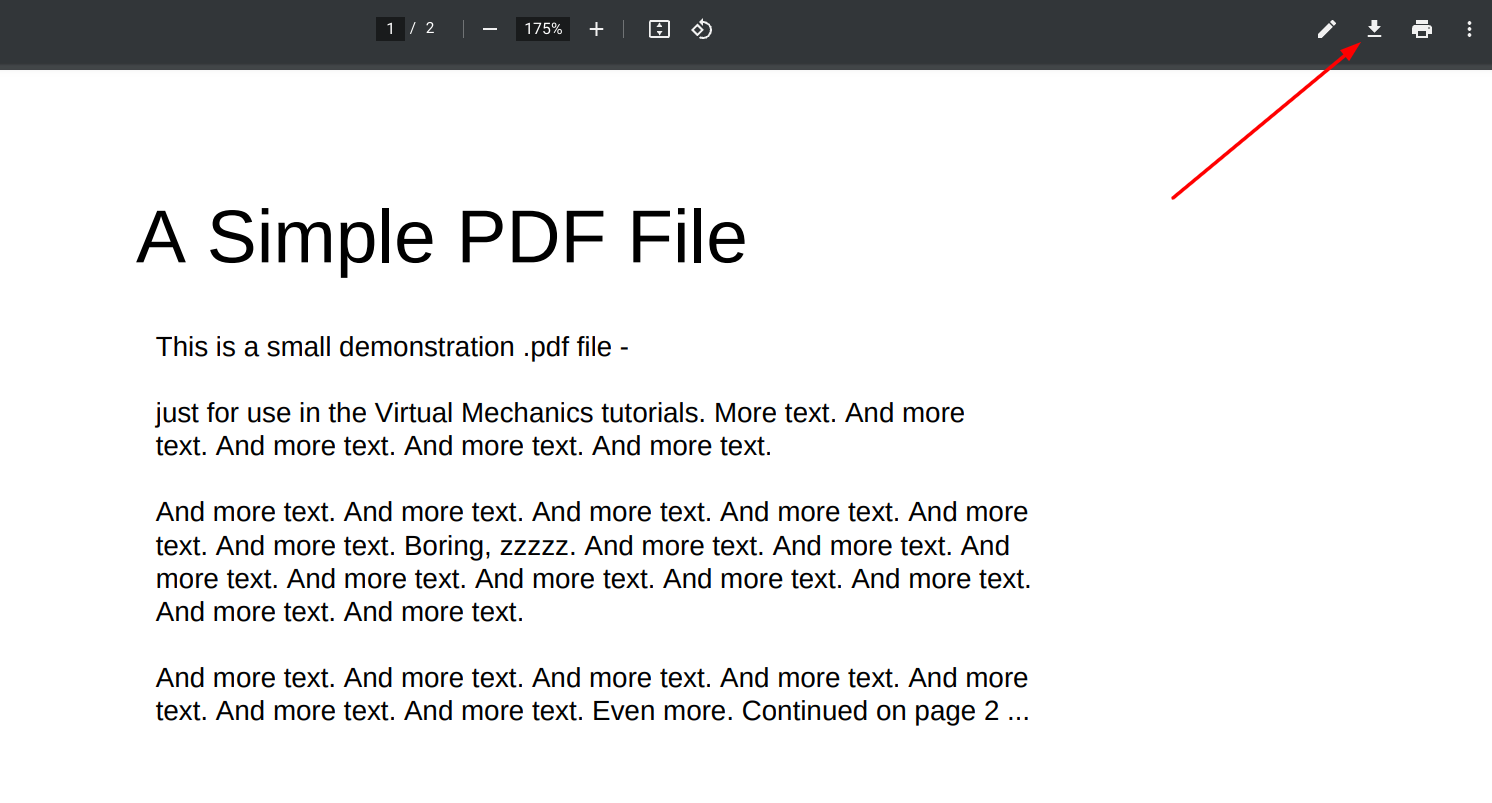 Downloading the PDF via Chrome's PDF reader