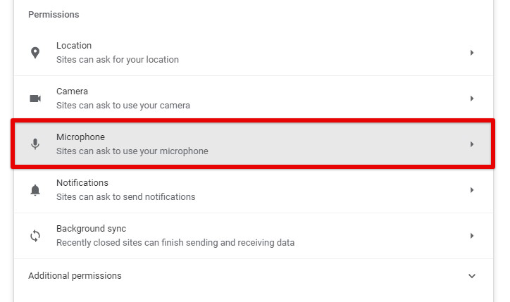 Microphone permissions