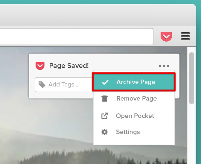 Saving a page for offline use