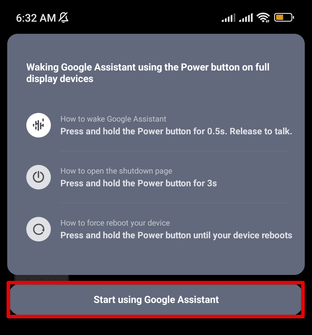 Start using Google Assistant