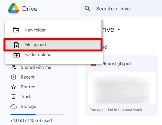 Uploading and organizing files