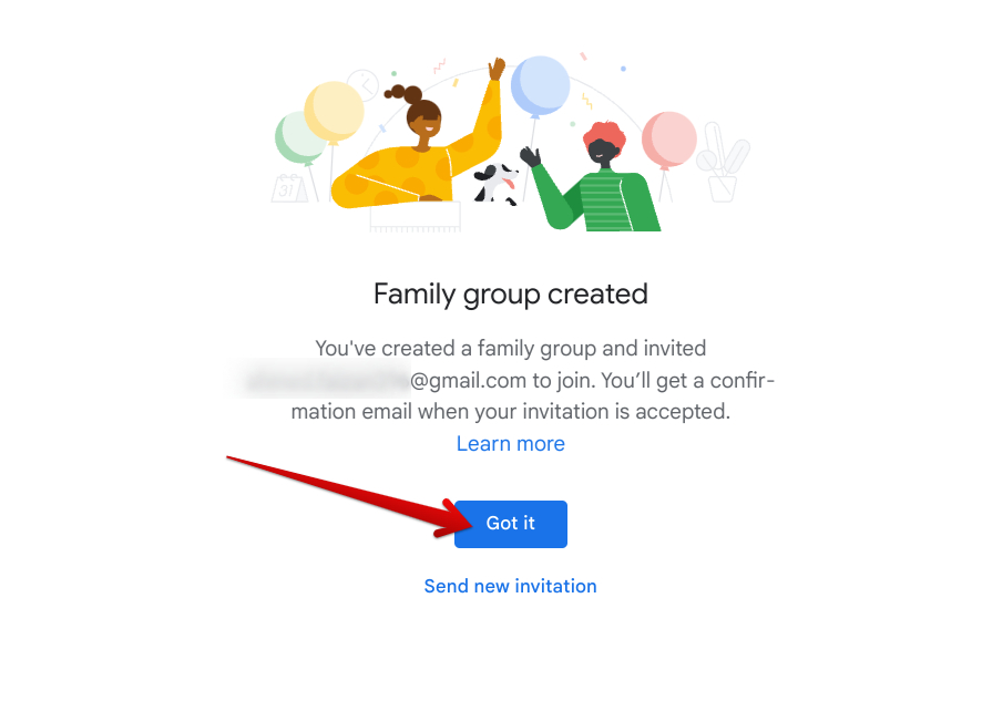 Family group created successfully