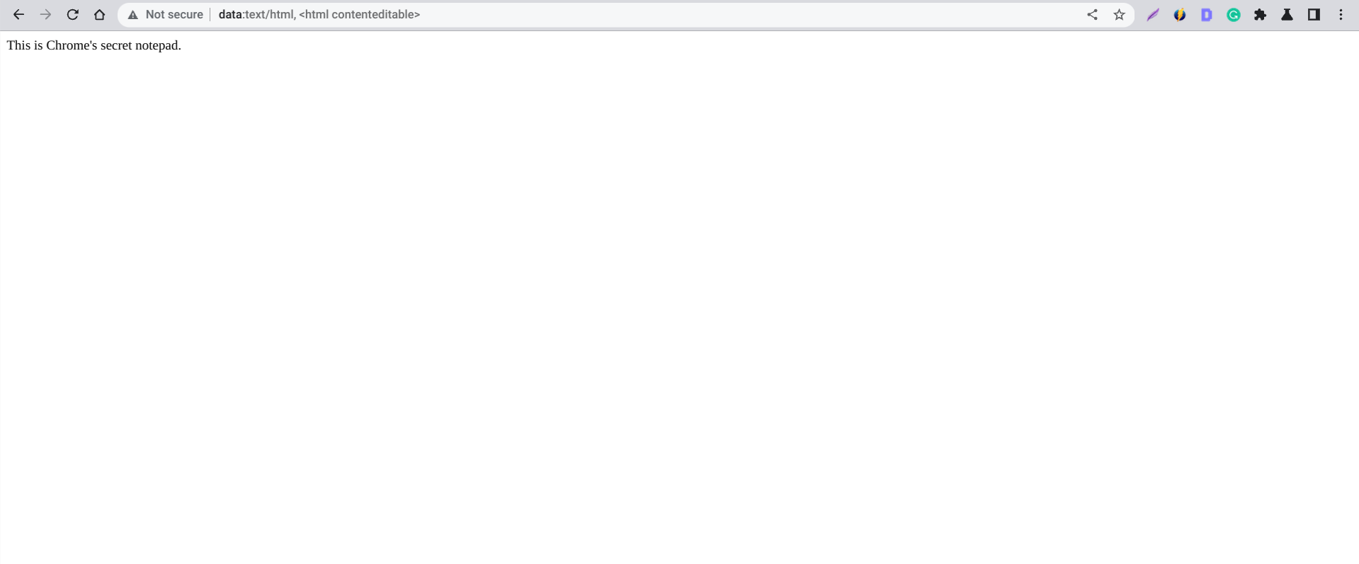 In-built notepad of the Chrome browser