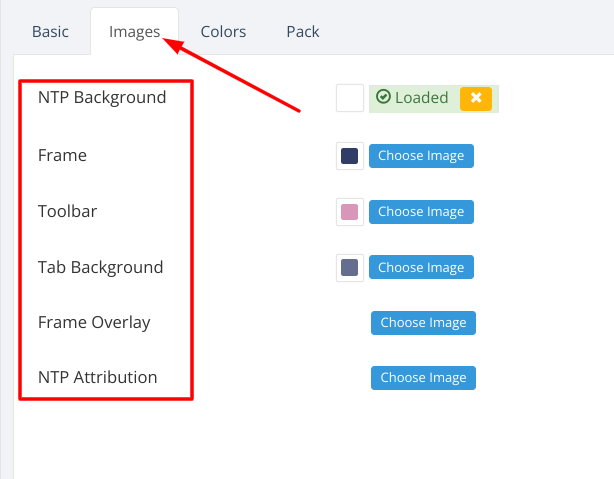 Personalizing the image's colors