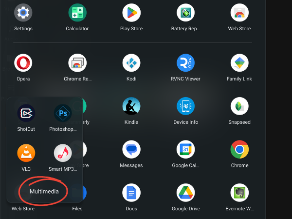 grouping apps in chromeos launcher